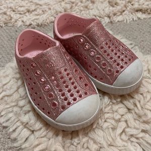 Pink sparkle Native shoes